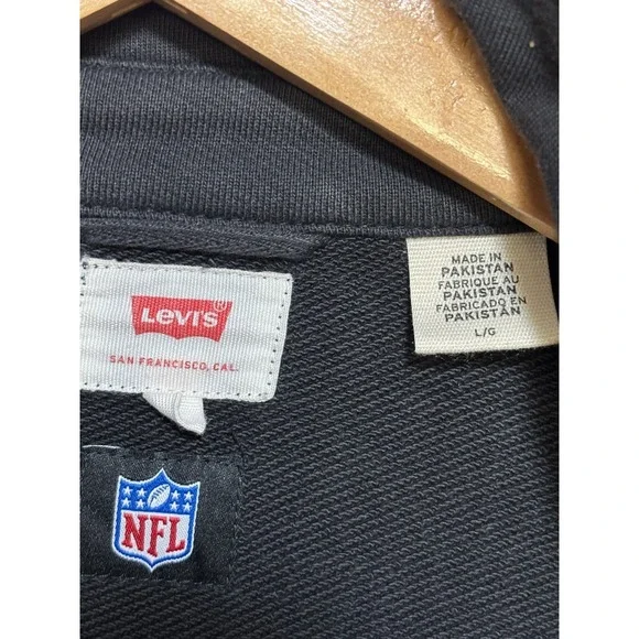 Las Vegas Raiders Shirt Levi's Western Snap HEAVY Jacket Black Long Sleeve Large - Picture 11 of 11